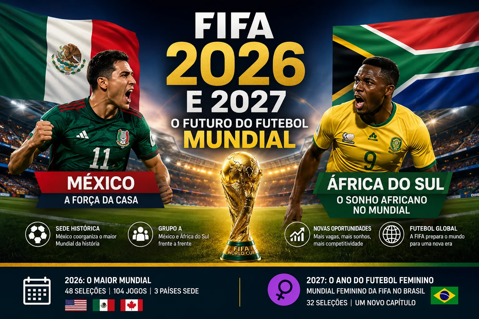 FIFA 2026 e 2027: O Futuro do Futebol Mundial e as Perspetivas de México e África do Sul