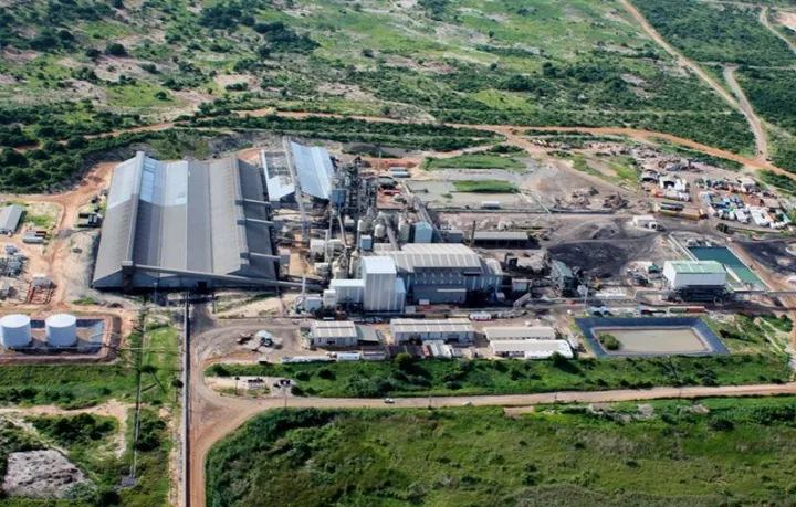 Vistas de cima da areia mineira da Kenmare Moma mining 